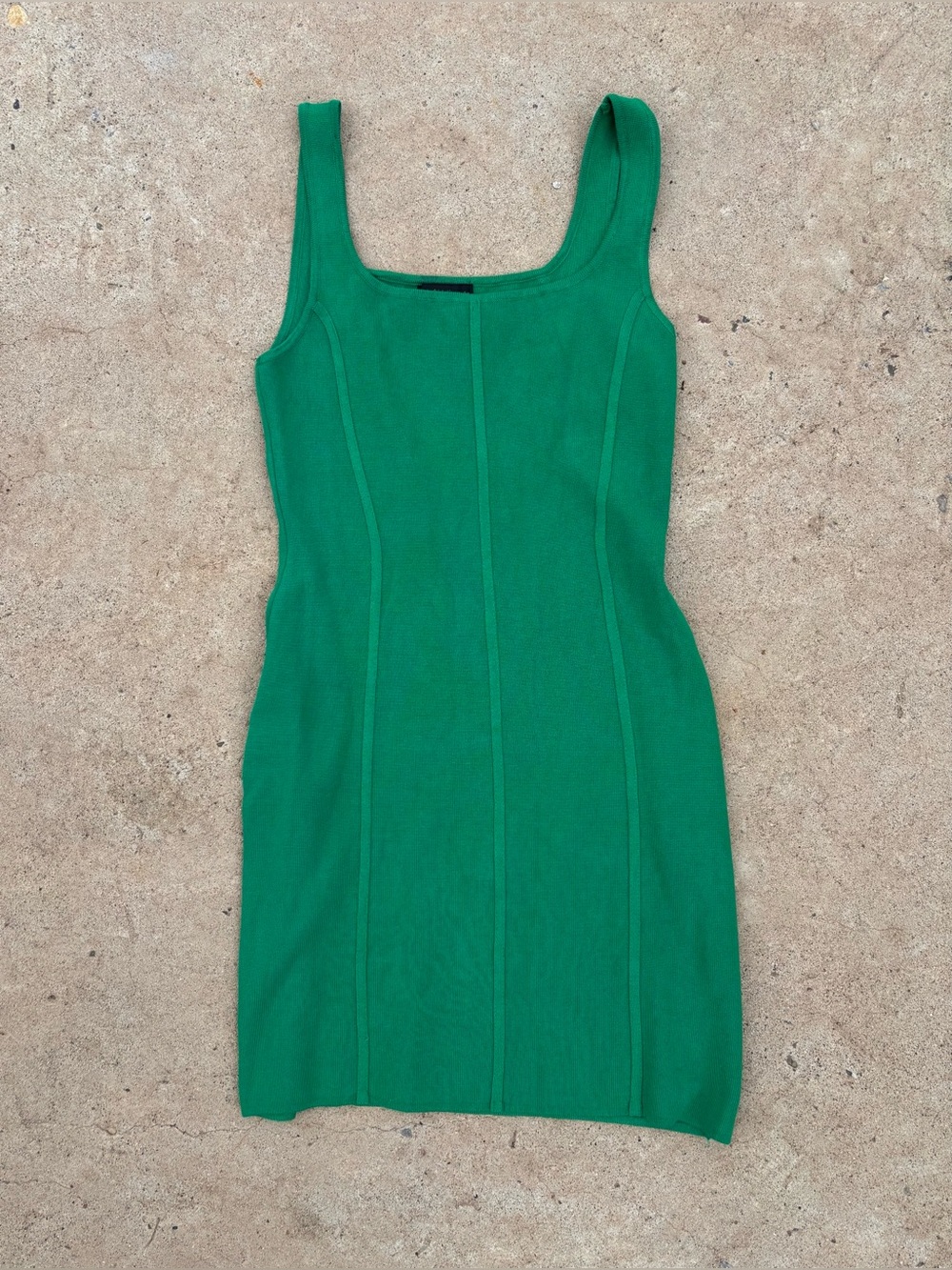 House of Harlow 1960 Emerald Green Heavyweight Ribbed Knit Mini Dress Bodycon L